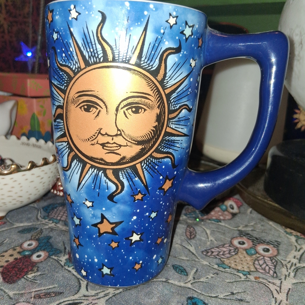 Blue Sun and Stars Mug